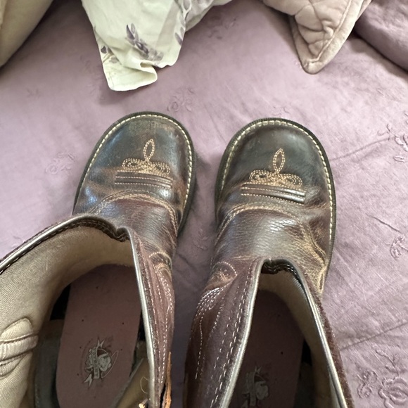 Ariat Fatbaby Brown Leather Cowboy Boots - Picture 4 of 6